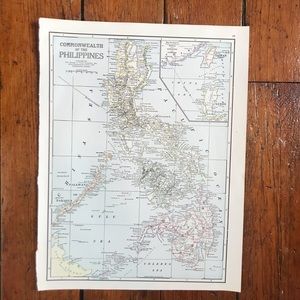 Vintage Map Philippines/US Territories